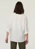 Izabel London White Relaxed Turn-Up Sleeve Curve Hem Blouse - 12 Image 2