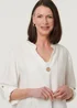 Izabel London White Relaxed Turn-Up Sleeve Curve Hem Blouse - 12 Image 3