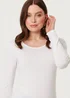 Izabel London White Long Sleeve Slim Scoop Neck Top - 18 Image 3