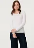 Izabel London White Long Sleeve Slim Scoop Neck Top - 18 Image 1