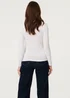 Izabel London White Long Sleeve Slim Scoop Neck Top - 18 Image 2