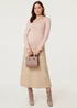 Izabel London Stone Long Sleeve Slim Scoop Neck Top - 10 Image 4