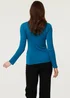 Izabel London Teal Long Sleeve Slim Scoop Neck Top - 12 Image 2