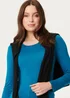 Izabel London Teal Long Sleeve Slim Scoop Neck Top - 12 Image 3