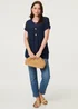 Izabel London Navy Layered Hem Short Sleeve Tunic Top - 14 Image 4