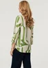 Izabel London Green Abstract 3/4 Sleeve Relaxed Tunic Blouse - 10 Image 2