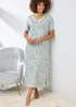 Cotton Traders Pale Mint Cotton Short Sleeve V-Neck Jersey Nightdress - 14-16 Image 1