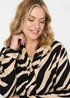 Izabel London Black Zebra Print Long Sleeve Slim Blouse - 8 Image 3