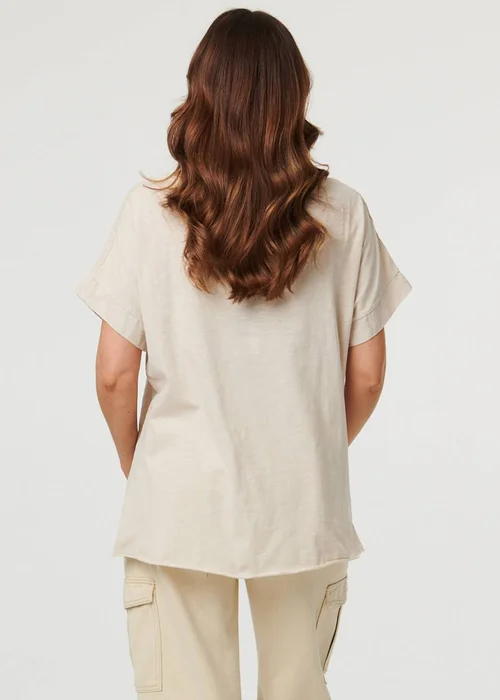 Izabel London Linen Floral Metallic Detail Short Sleeve Top - 16 Image 2