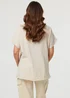 Izabel London Linen Floral Metallic Detail Short Sleeve Top - 16 Image 2