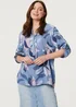 Izabel London Blue Sequin Trim Floral Relaxed Blouse - 8 Image 1