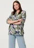 Izabel London Sage Sequin Trim Floral Relaxed Blouse - 10 Image 1