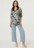 Izabel London Sage Sequin Trim Floral Relaxed Blouse - 10 Image 4