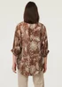 Izabel London Beige Paisley Print 3/4 Sleeve Relaxed Blouse - 16 Image 2