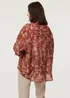 Izabel London Rust Printed 3/4 Sleeve Semi Sheer Blouse - 12 Image 2