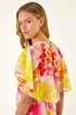 Roman Pink Abstract Printed Cape Dress - 16 Image 4
