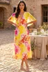 Roman Pink Abstract Printed Cape Dress - 16 Image 1