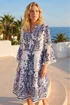 Roman Navy Embroidery Bead Detail Smock Dress - 18 Image 1