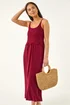 Roman Wine Petite Crochet Contrast Midi Dress - 14 Image 2