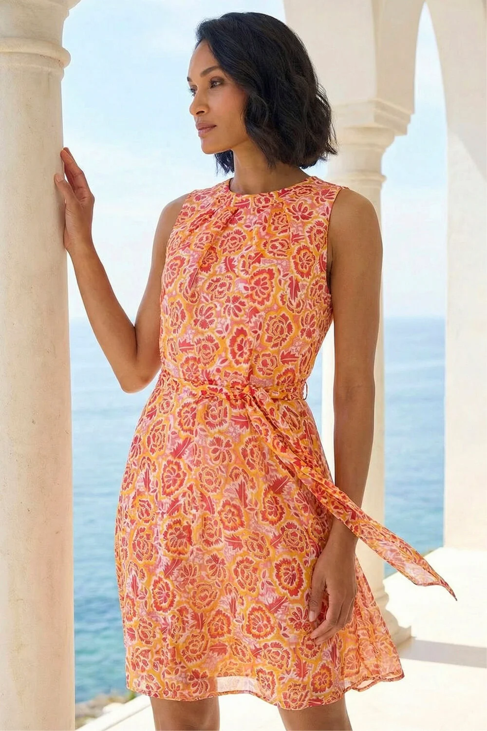matalan orange dress Pink Vanilla Orange Strappy Mesh Ombre Midi Dress - 6
