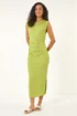 Dusk Lime Textured Ruched Midi Dress - 18 Image 2