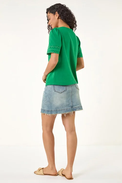 Dusk Green Ric Rac Trim T-Shirt - 16 Image 2