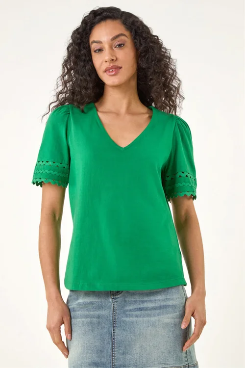 Dusk Green Ric Rac Trim T-Shirt - 16 Image 3