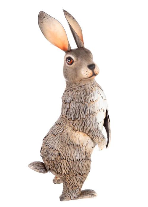 Premier Decorations Standing Rabbit Metal Garden Sculpture 47cm - One Size Image 1