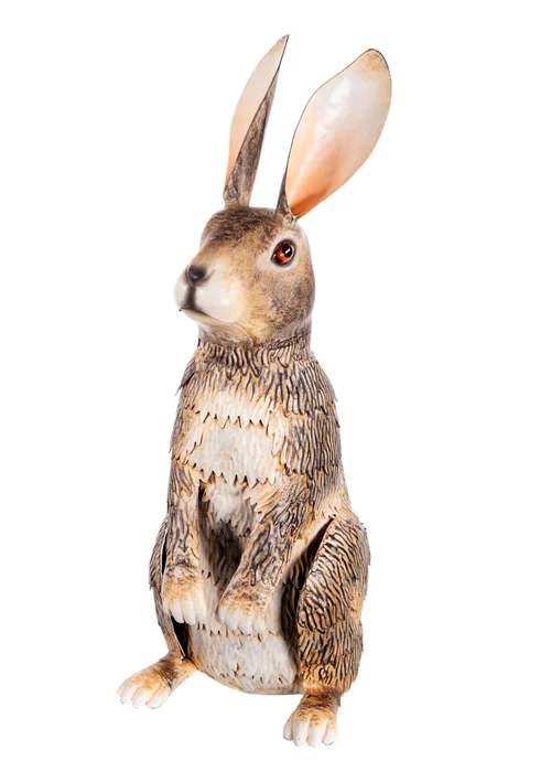 Premier Decorations Standing Rabbit Metal Garden Sculpture 41.5cm - One Size Image 1