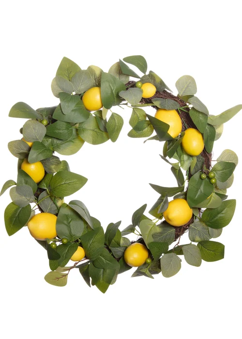 Premier Decorations Artificial Lemon Tree Wreath 45cm - One Size Image 1