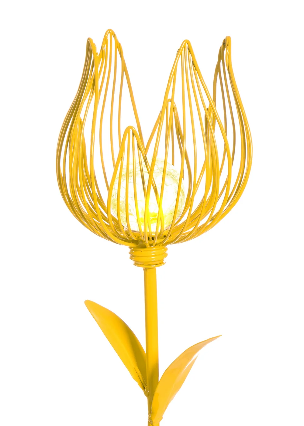 Premier Decorations Yellow Solar Metal Tulip Garden Stake 60cm - One Size Image 2