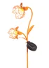 Premier Decorations Soft Orange Solar Metal Double Hellebore Garden Stake Light 62cm - One Size Image 1