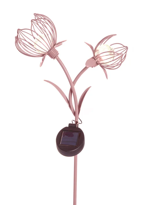 Premier Decorations Pink Solar Metal fuchsia Garden Stake Light 60cm - One Size Image 1