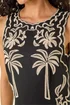 Dusk Black Palm Embroidered A-Line Dress - 14 Image 4
