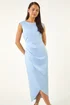 Roman Blue Petite Draped Midi Dress - 10 Image 2