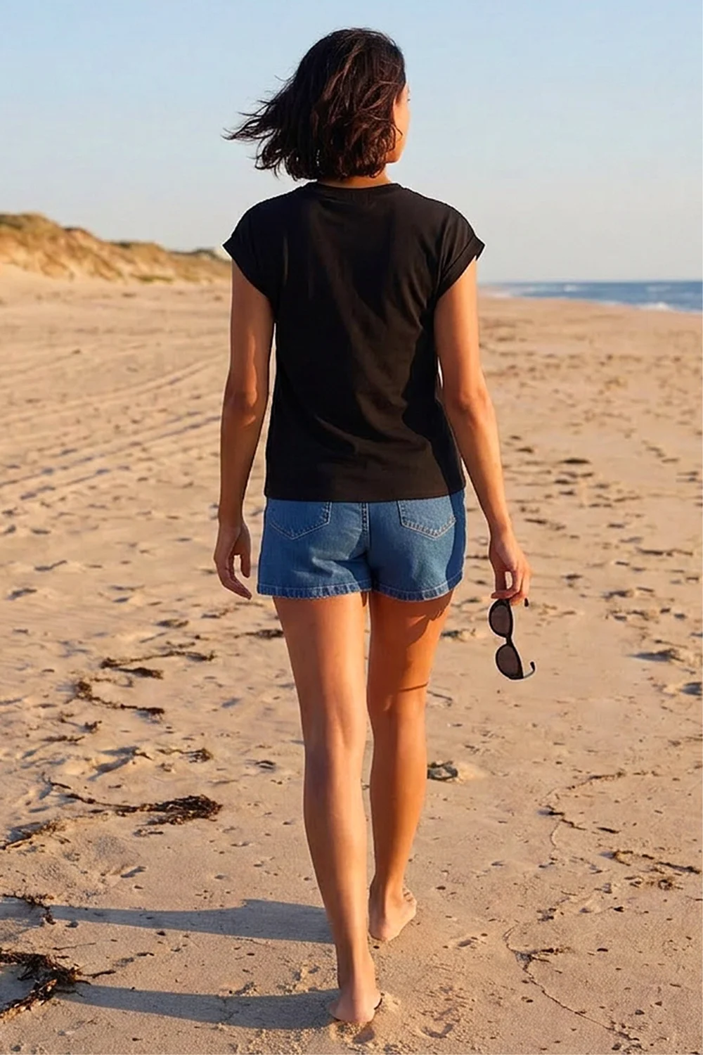 Dusk Black Cotton Floral Crochet T-Shirt - 10 Image 3