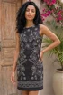 Roman Black Floral Motif Shift Dress - 16 Image 1