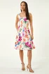 Roman Pink Petite Floral Drop Waist Dress - 14 Image 4