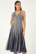 Roman Navy Ribbon Mesh Midi Dress - 20 Image 1