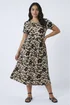 Roman Stone Curve Floral Print Pocket Midi Dress - 26-28 Image 2