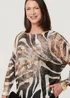 Izabel London Brown Printed Mesh Textured Long Sleeve Top - L Image 3