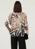 Izabel London Brown Printed Mesh Textured Long Sleeve Top - L Image 2