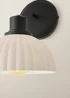 ValueLights Bourton Matte Black Ribbed Dome Wall Light - One Size Image 3