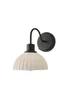ValueLights Bourton Matte Black Ribbed Dome Wall Light - One Size Image 5
