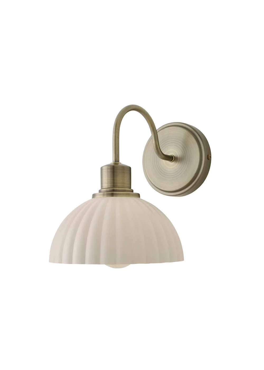 ValueLights Bourton Antique Gold Ribbed Dome Wall Light - One Size Image 5