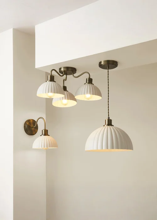 ValueLights Bourton Antique Gold Ribbed Dome Wall Light - One Size Image 4