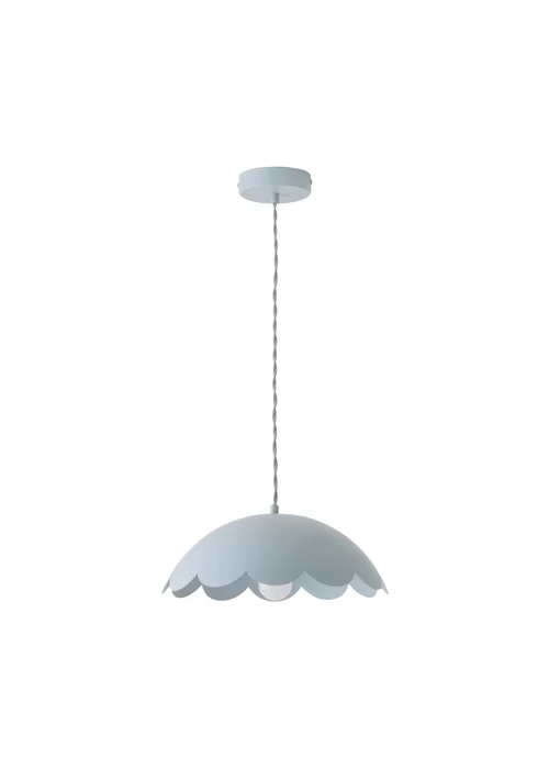 ValueLights Millie Blue Flower Scallop Ceiling Pendant - One Size Image 5