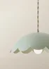 ValueLights Millie Sage Green Flower Scallop Ceiling Pendant - One Size Image 3
