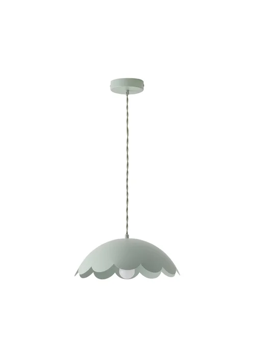 ValueLights Millie Sage Green Flower Scallop Ceiling Pendant - One Size Image 5