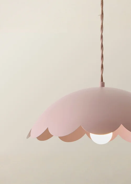 ValueLights Millie Pink Flower Scallop Ceiling Pendant - One Size Image 3